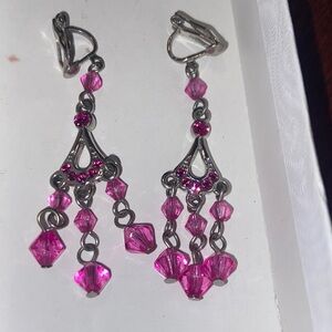 Elegant Pink Chandelier Earrings